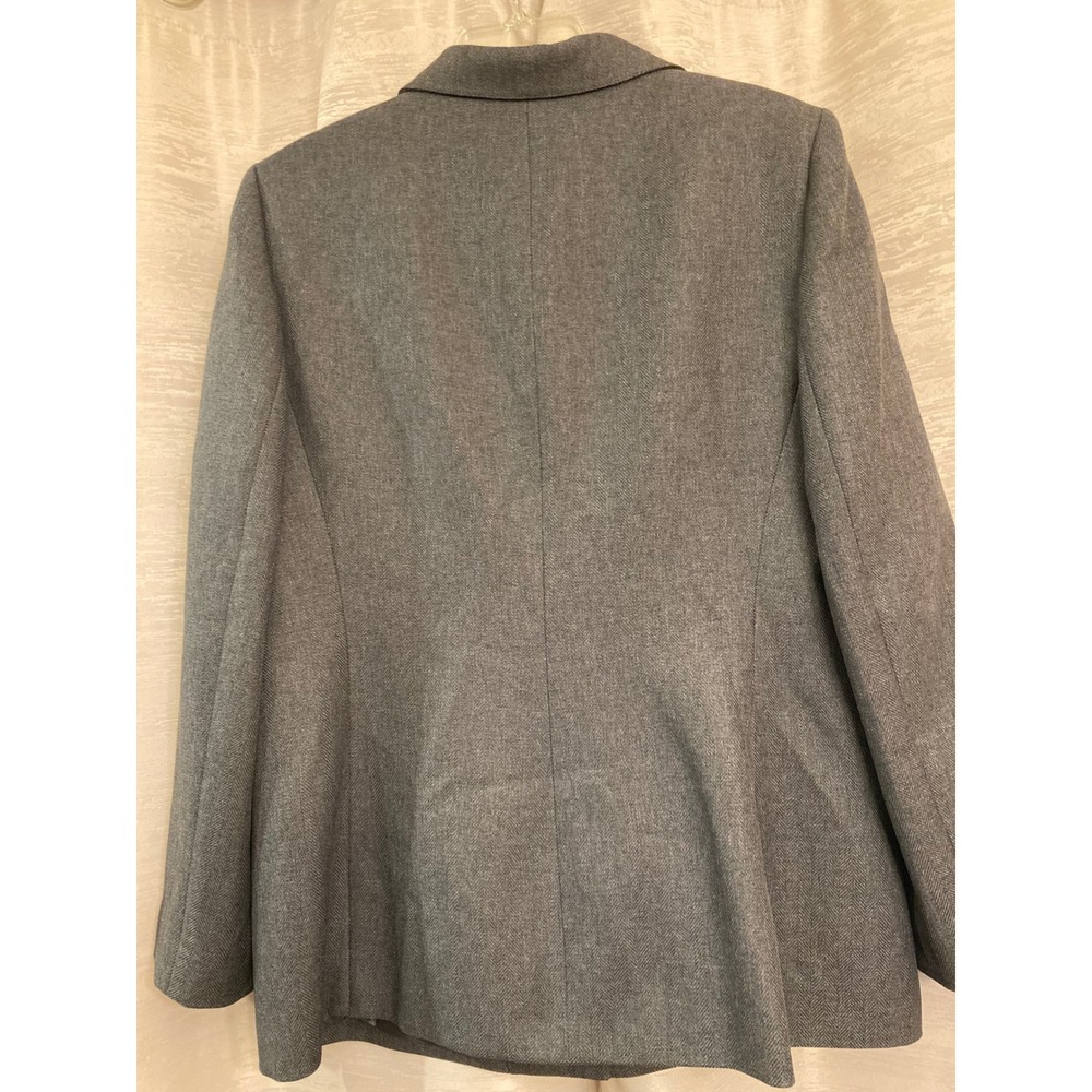 LE SUIT Essentials Women's Gray Herringbone Blazer Jacket Size 16 - Picture 2 of 10